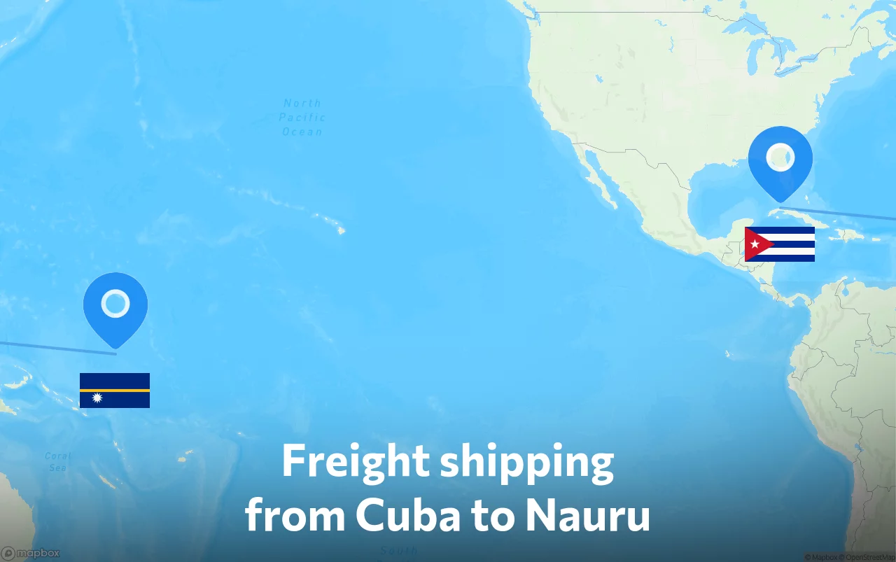 Shipping route from Cuba to Nauru