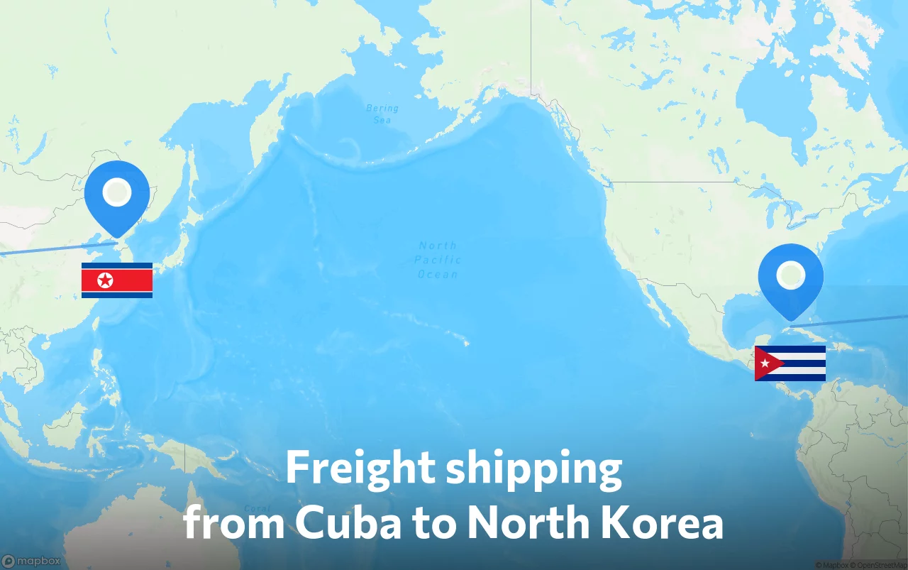 Shipping route from Cuba to North Korea