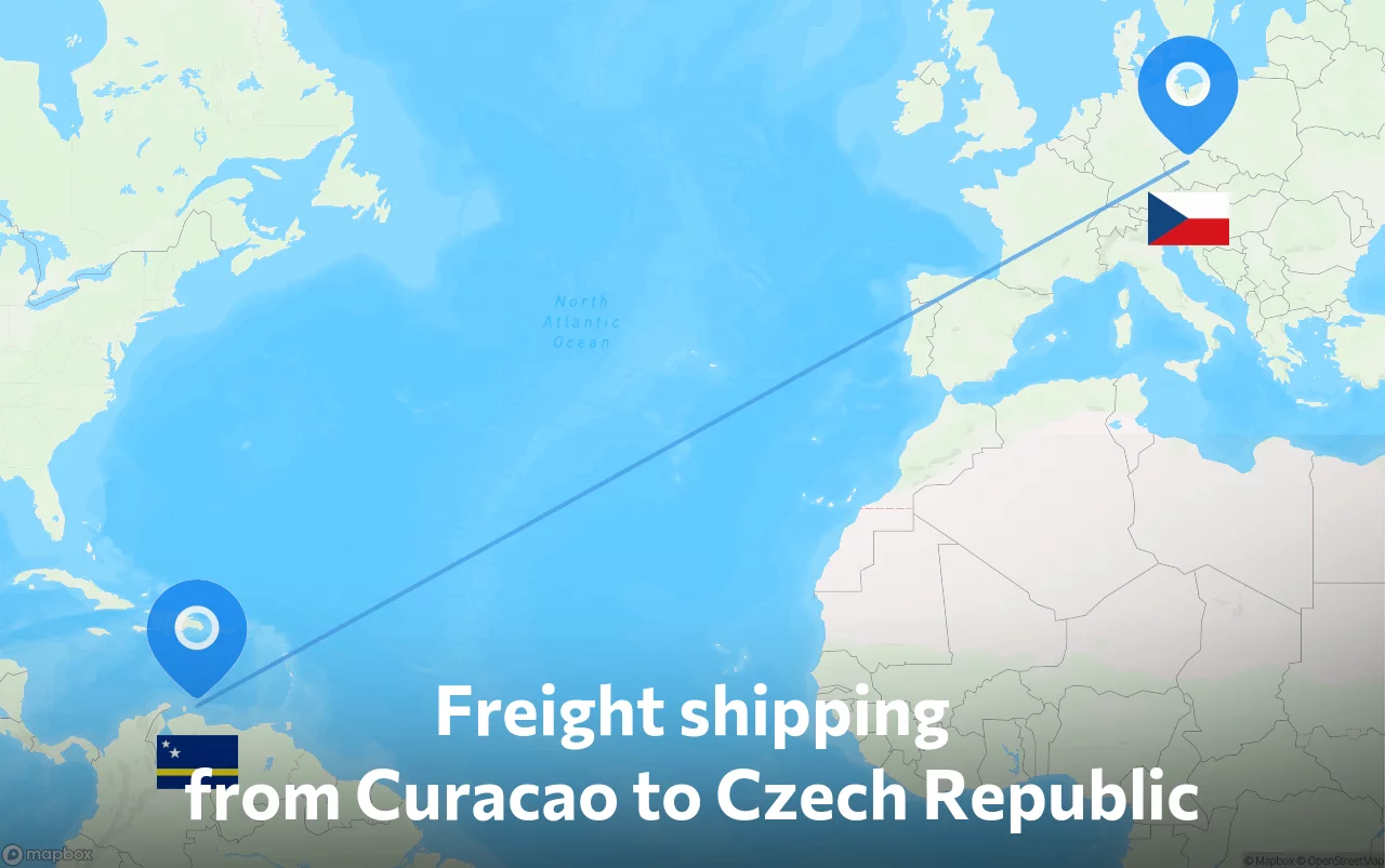 Shipping route from Curacao to Czech Republic
