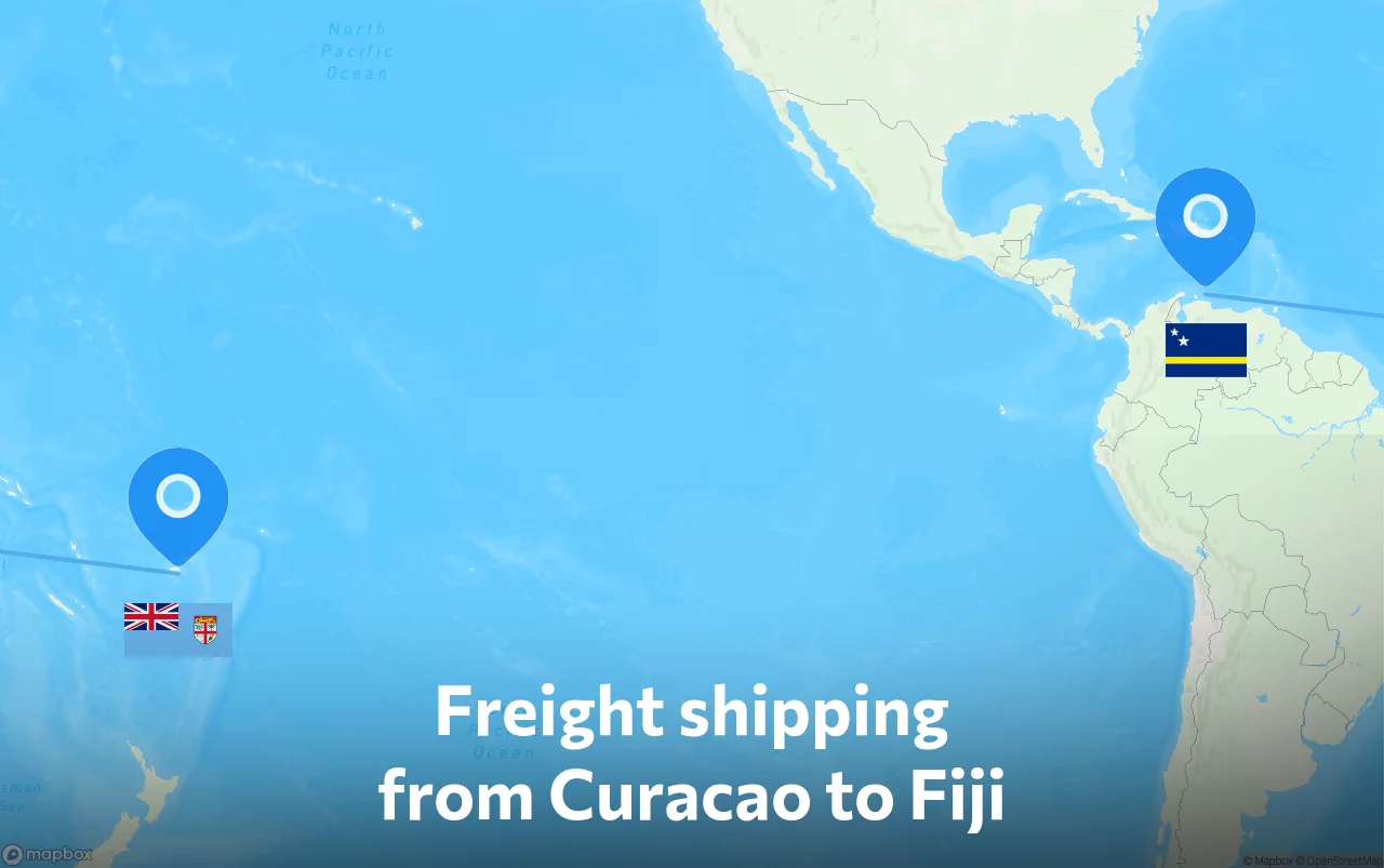Shipping route from Curacao to Fiji