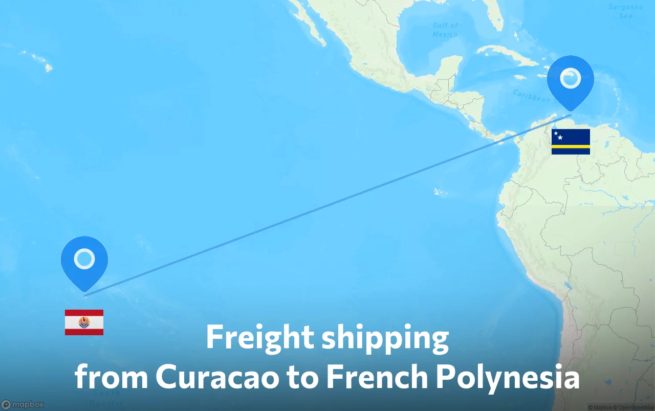 Shipping route from Curacao to French Polynesia