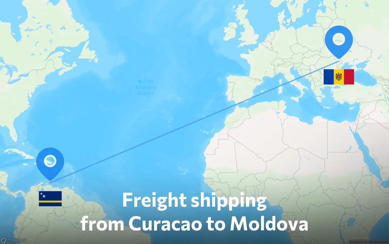 Shipping route from Curacao to Moldova