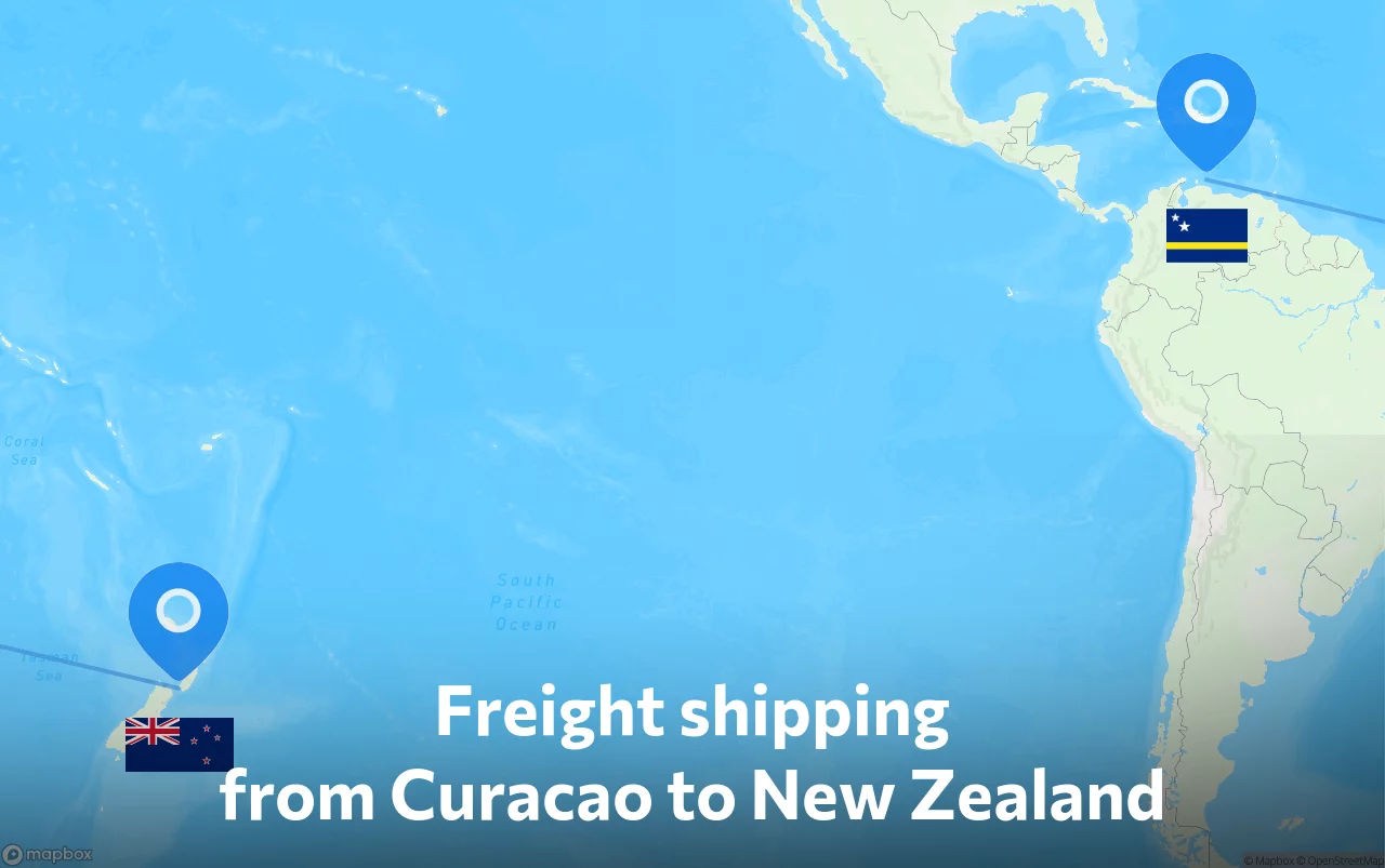 Shipping route from Curacao to New Zealand