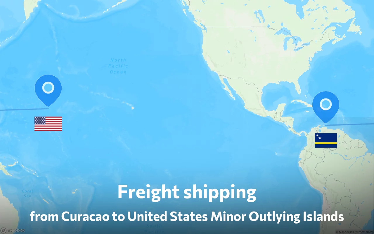 Shipping route from Curacao to United States Minor Outlying Islands