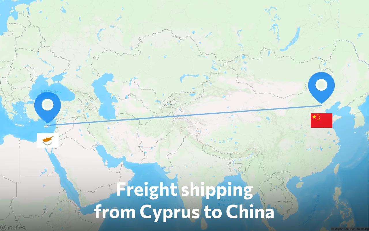 Shipping route from Cyprus to China