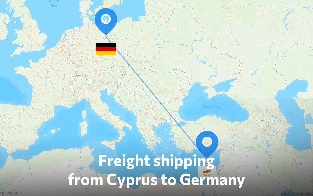 Shipping route from Cyprus to Germany