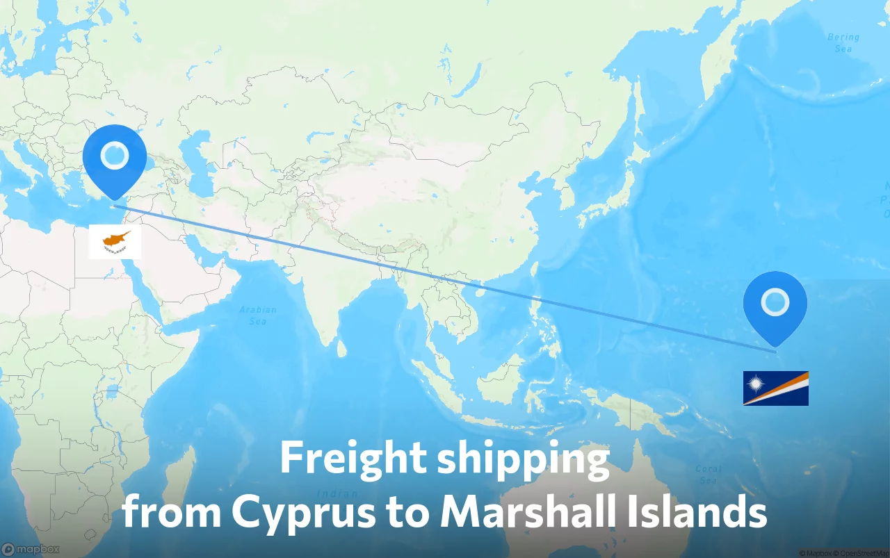 Shipping route from Cyprus to Marshall Islands