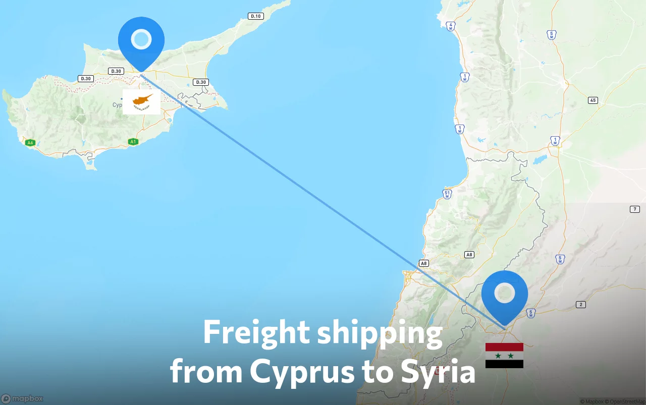 Shipping route from Cyprus to Syria