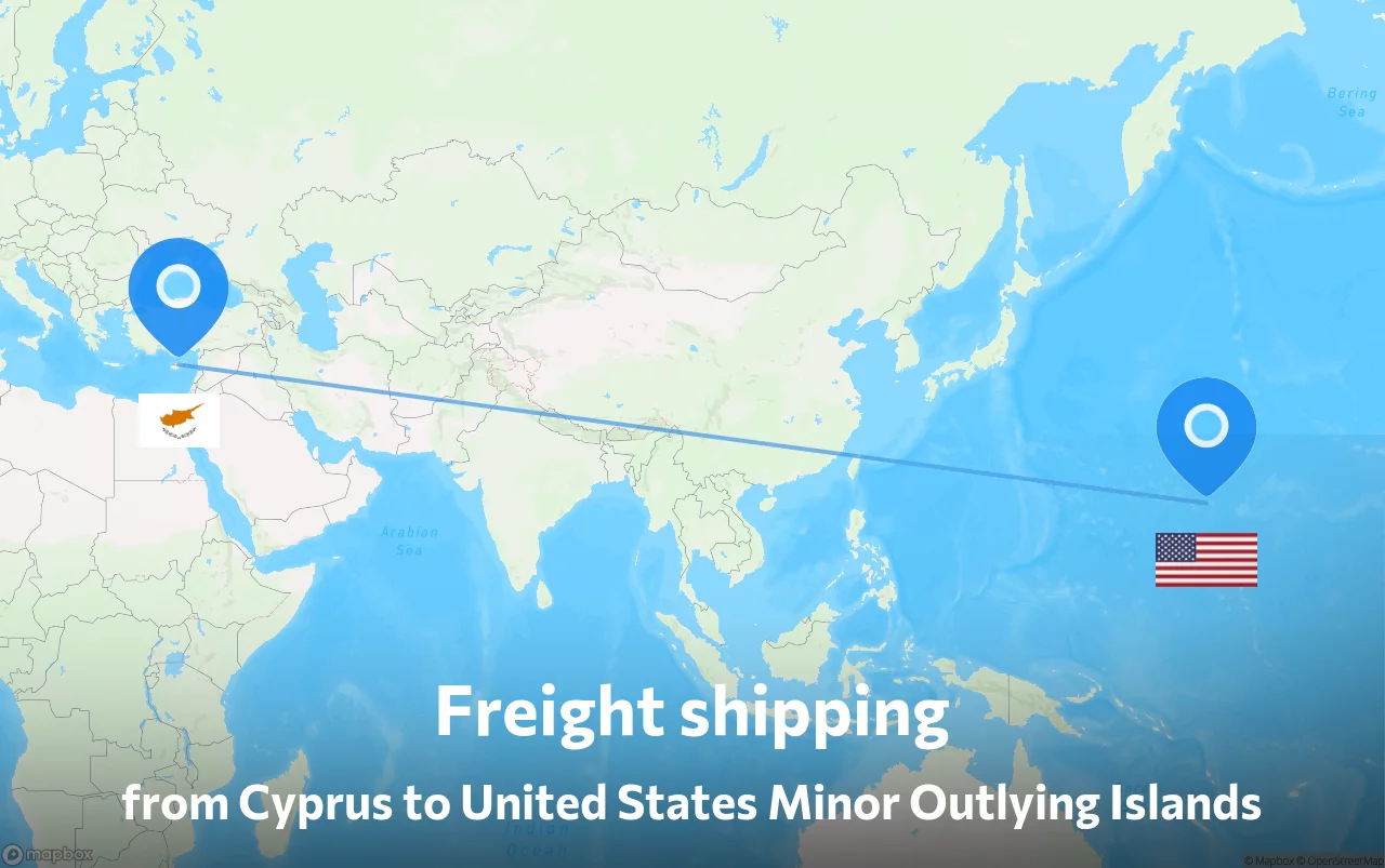 Shipping route from Cyprus to United States Minor Outlying Islands