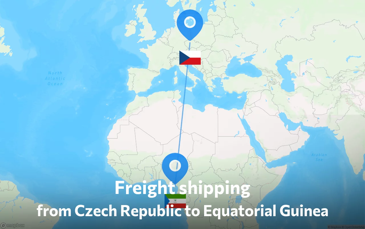 Shipping route from Czech Republic to Equatorial Guinea