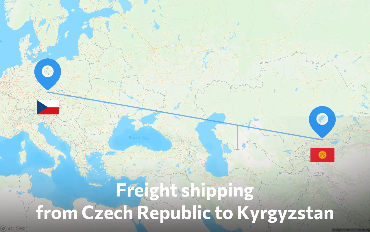Shipping route from Czech Republic to Kyrgyzstan