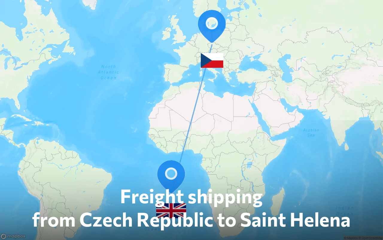 Shipping route from Czech Republic to Saint Helena