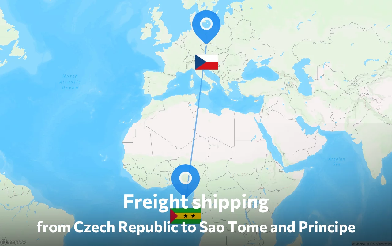 Shipping route from Czech Republic to Sao Tome and Principe