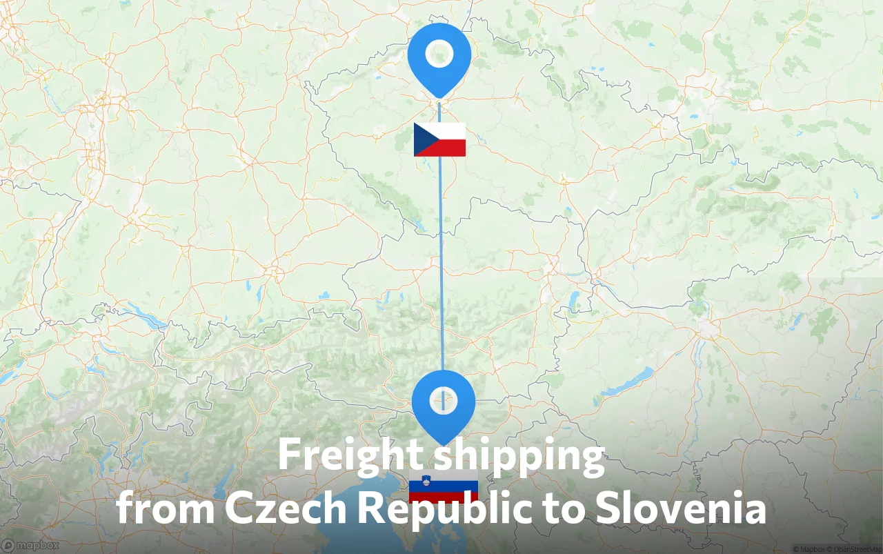 Shipping route from Czech Republic to Slovenia