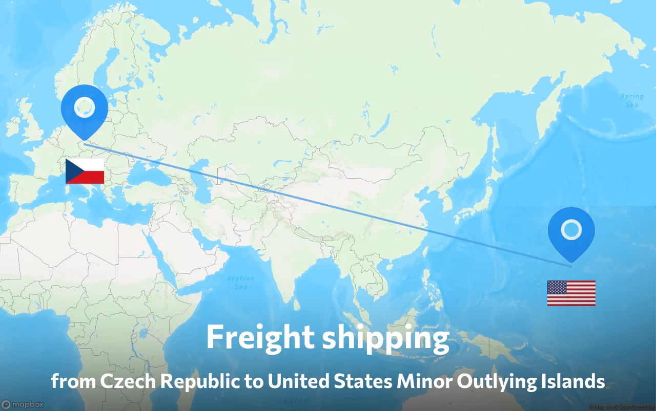 Shipping route from Czech Republic to United States Minor Outlying Islands