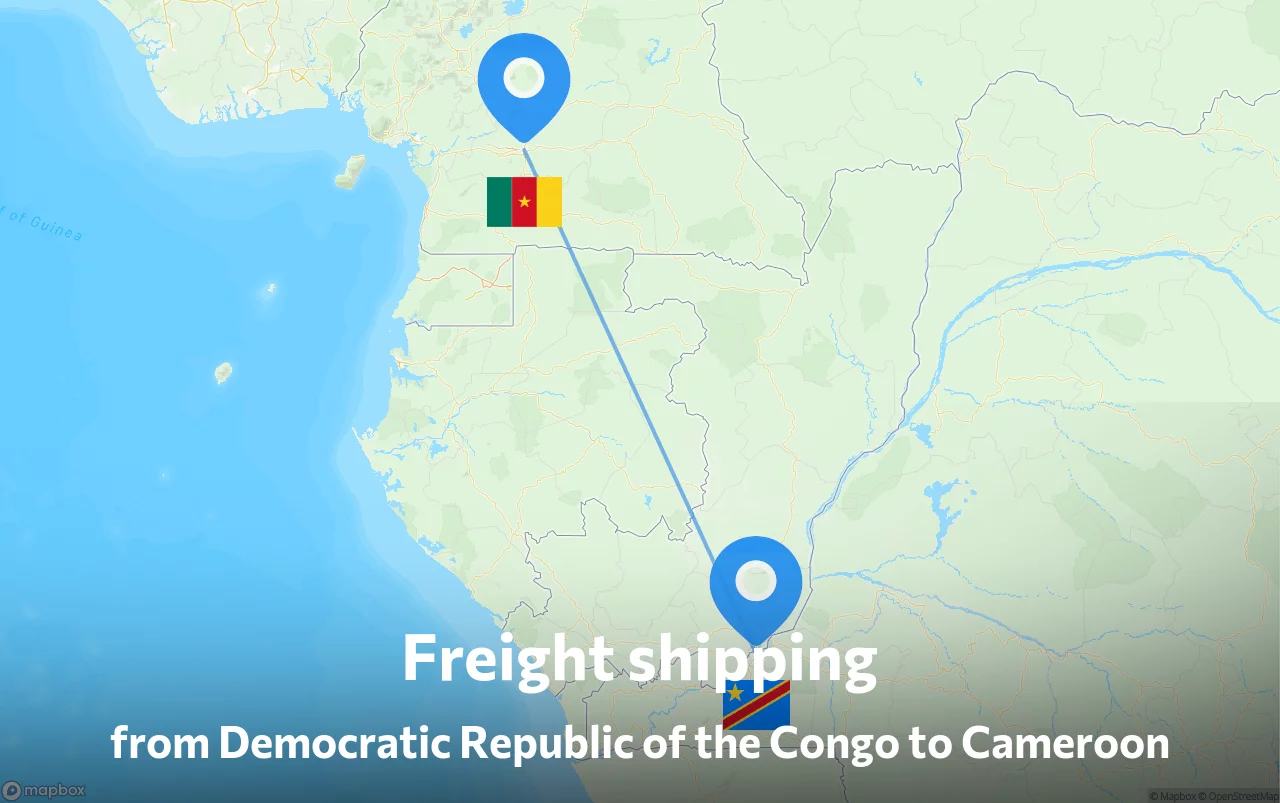 Shipping route from Democratic Republic of the Congo to Cameroon