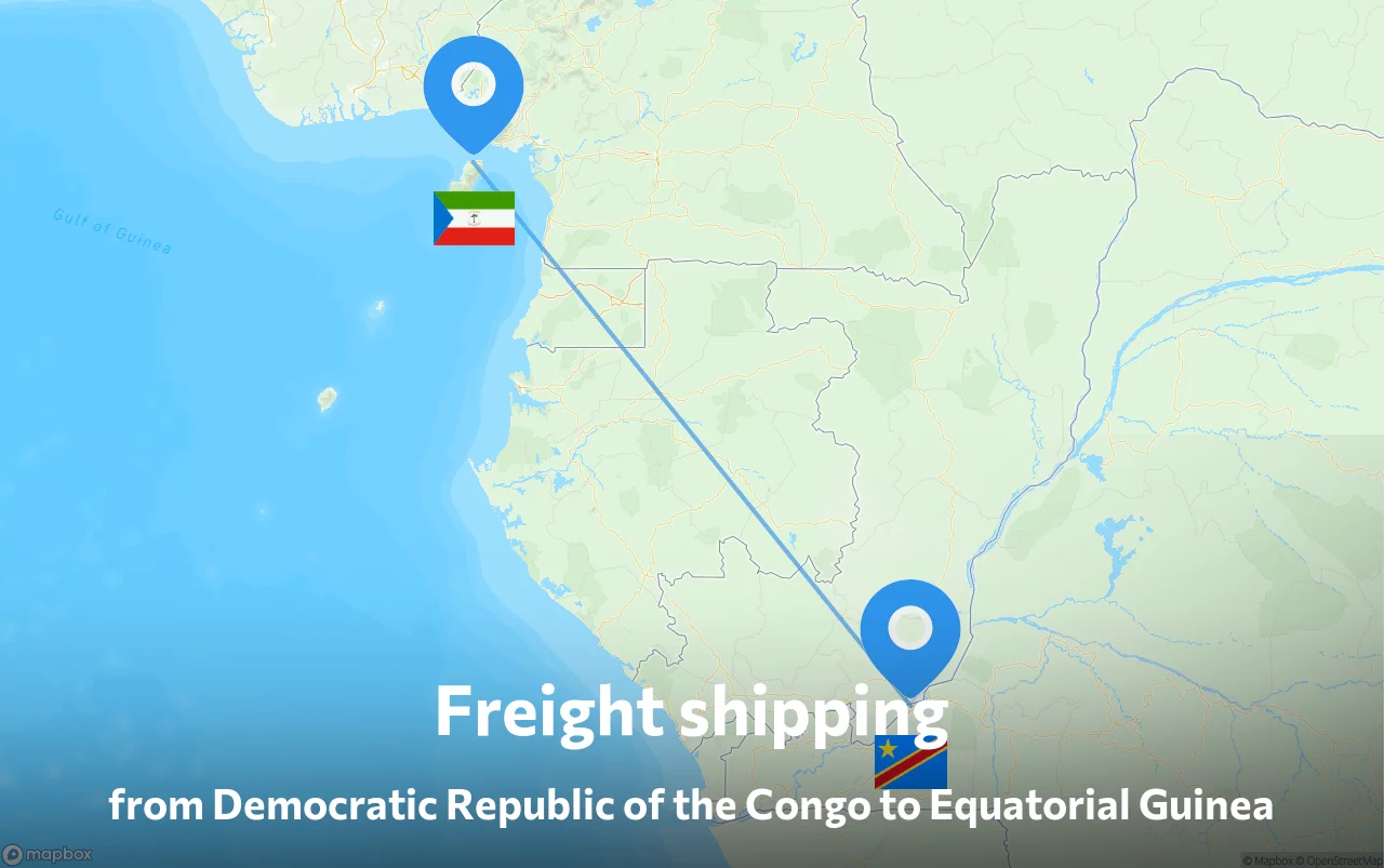 Shipping route from Democratic Republic of the Congo to Equatorial Guinea