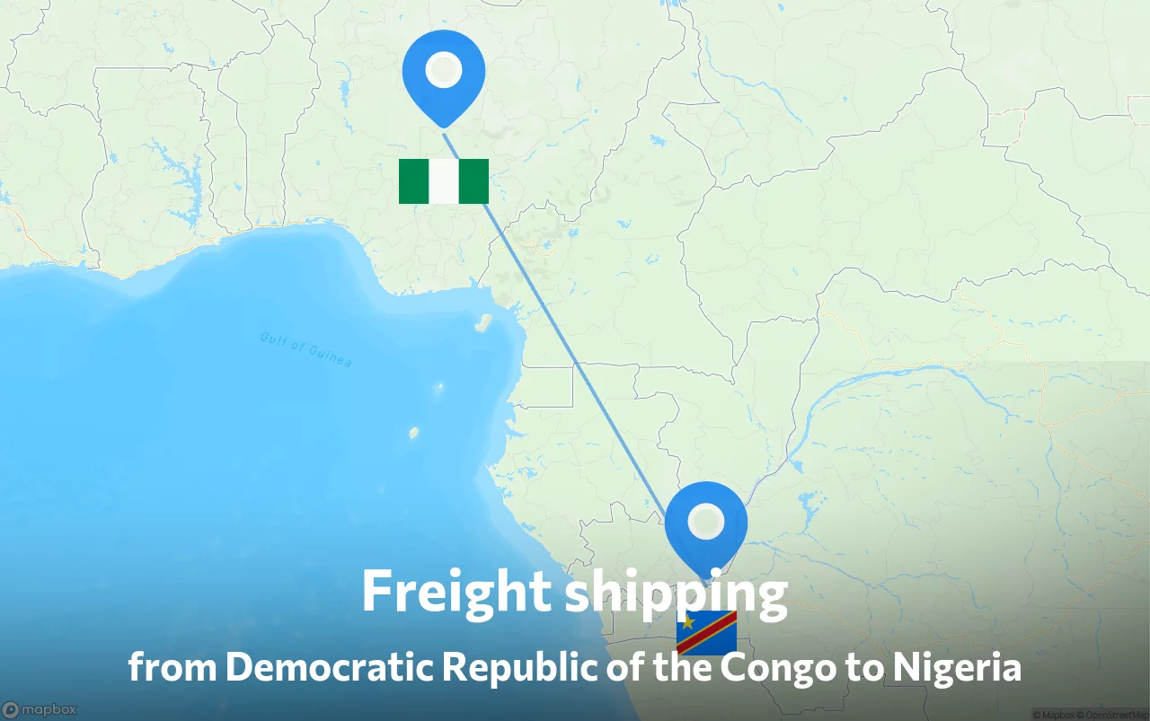 Shipping route from Democratic Republic of the Congo to Nigeria