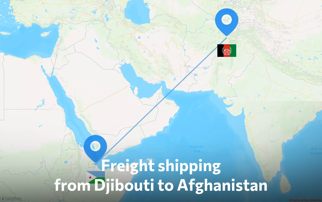Shipping route from Djibouti to Afghanistan