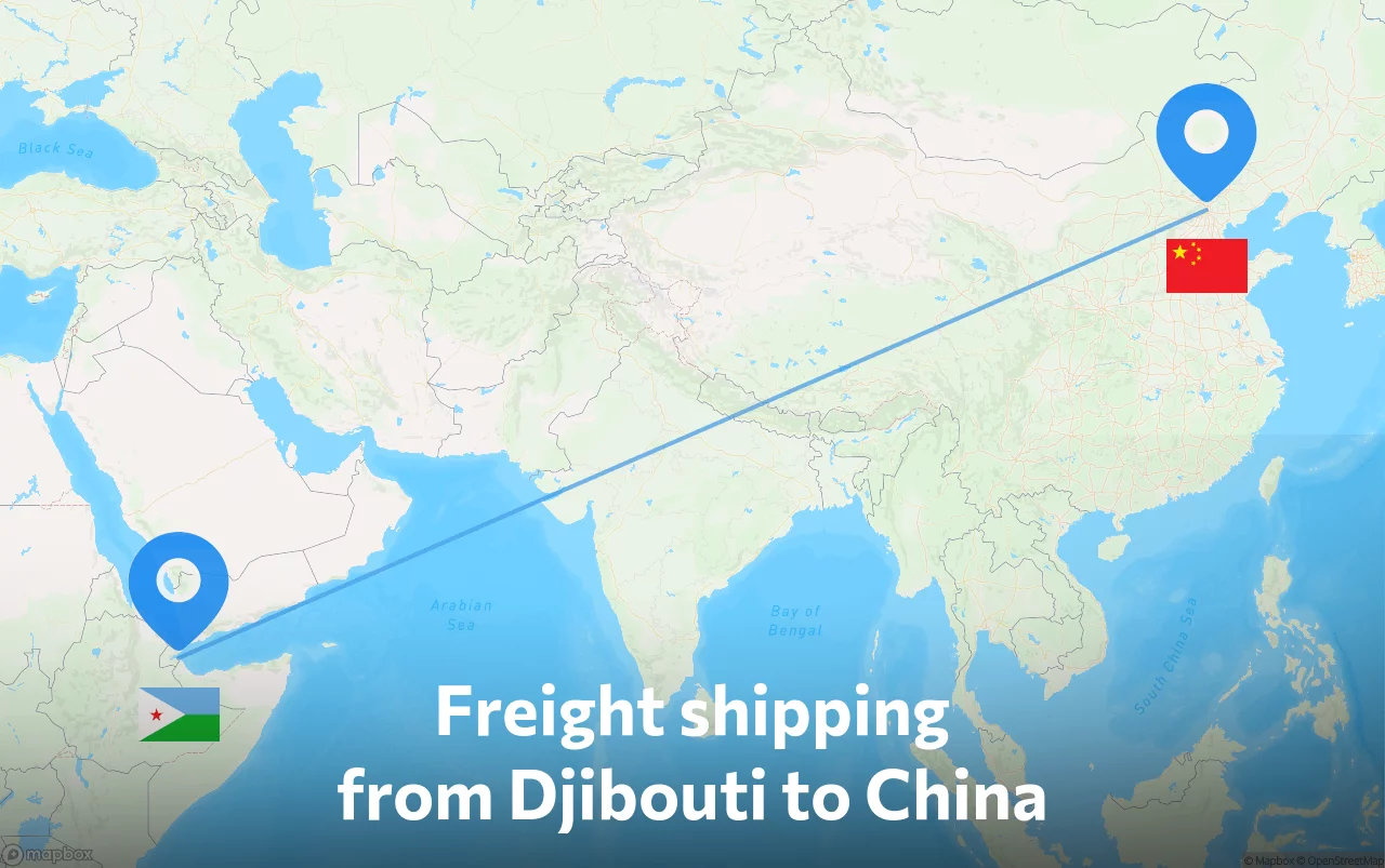 Shipping route from Djibouti to China