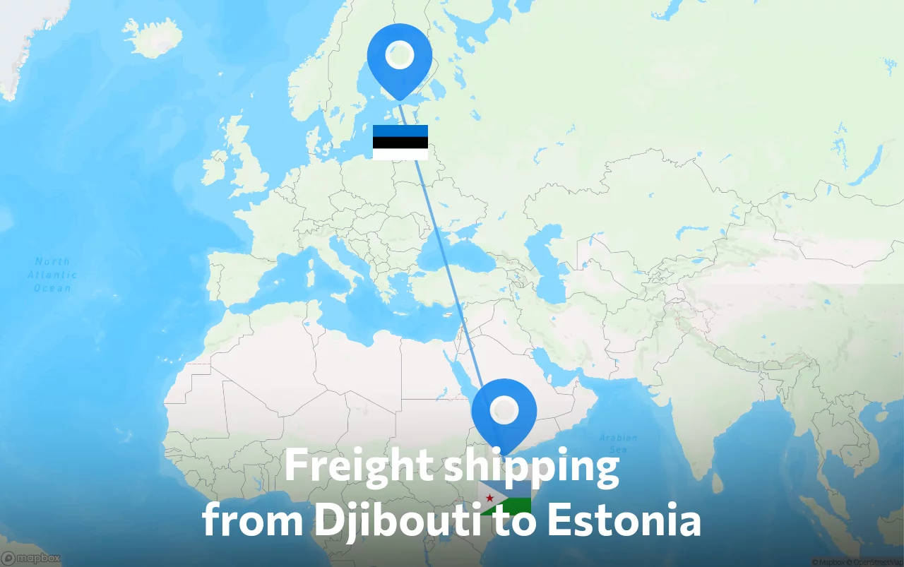 Shipping route from Djibouti to Estonia