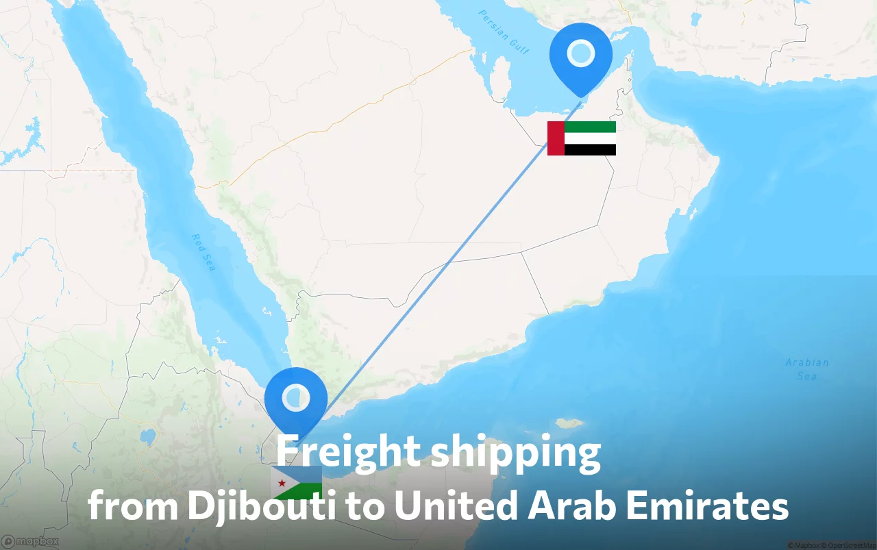 Shipping route from Djibouti to United Arab Emirates