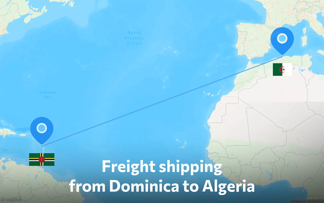Shipping route from Dominica to Algeria