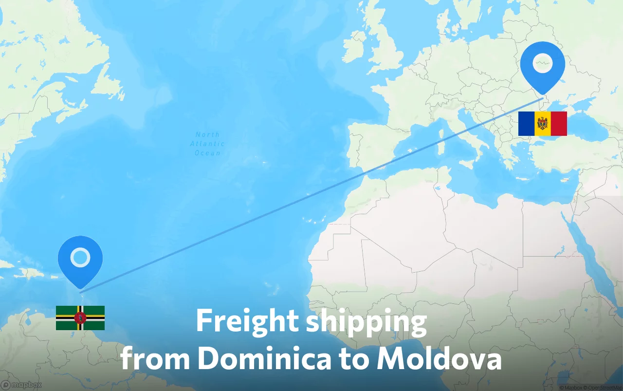 Shipping route from Dominica to Moldova