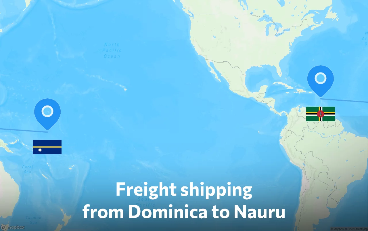 Shipping route from Dominica to Nauru