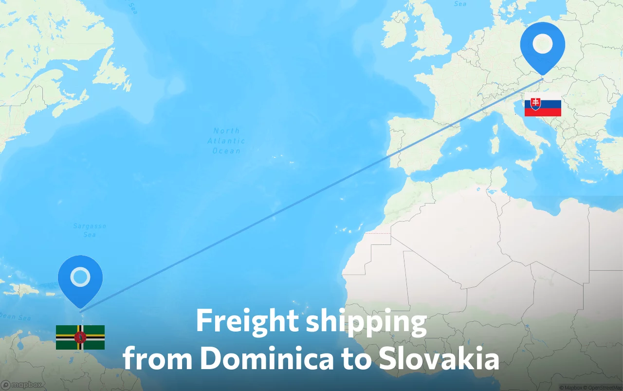 Shipping route from Dominica to Slovakia