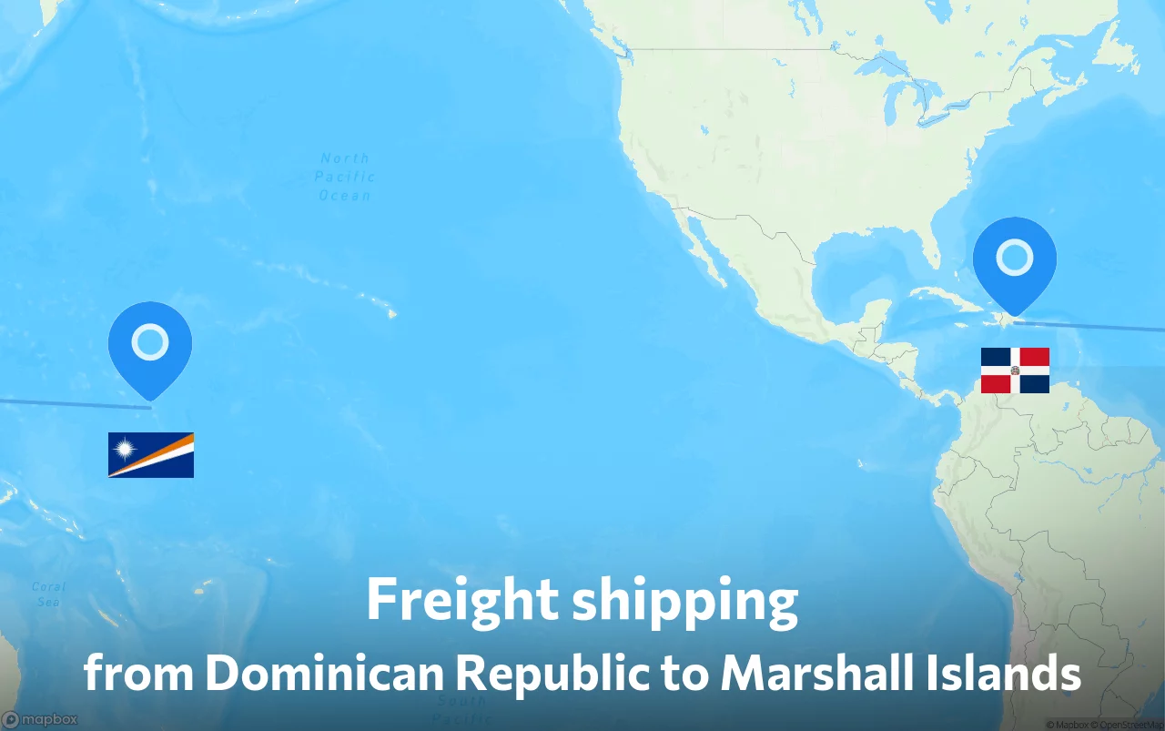Shipping route from Dominican Republic to Marshall Islands