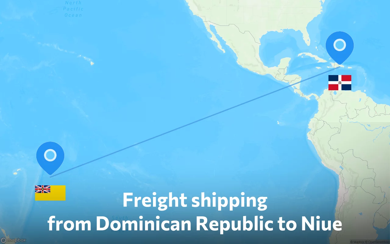 Shipping route from Dominican Republic to Niue