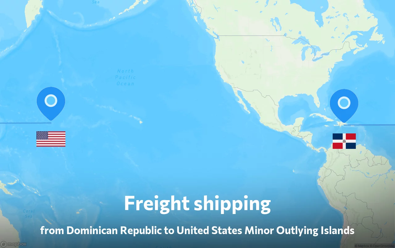 Shipping route from Dominican Republic to United States Minor Outlying Islands