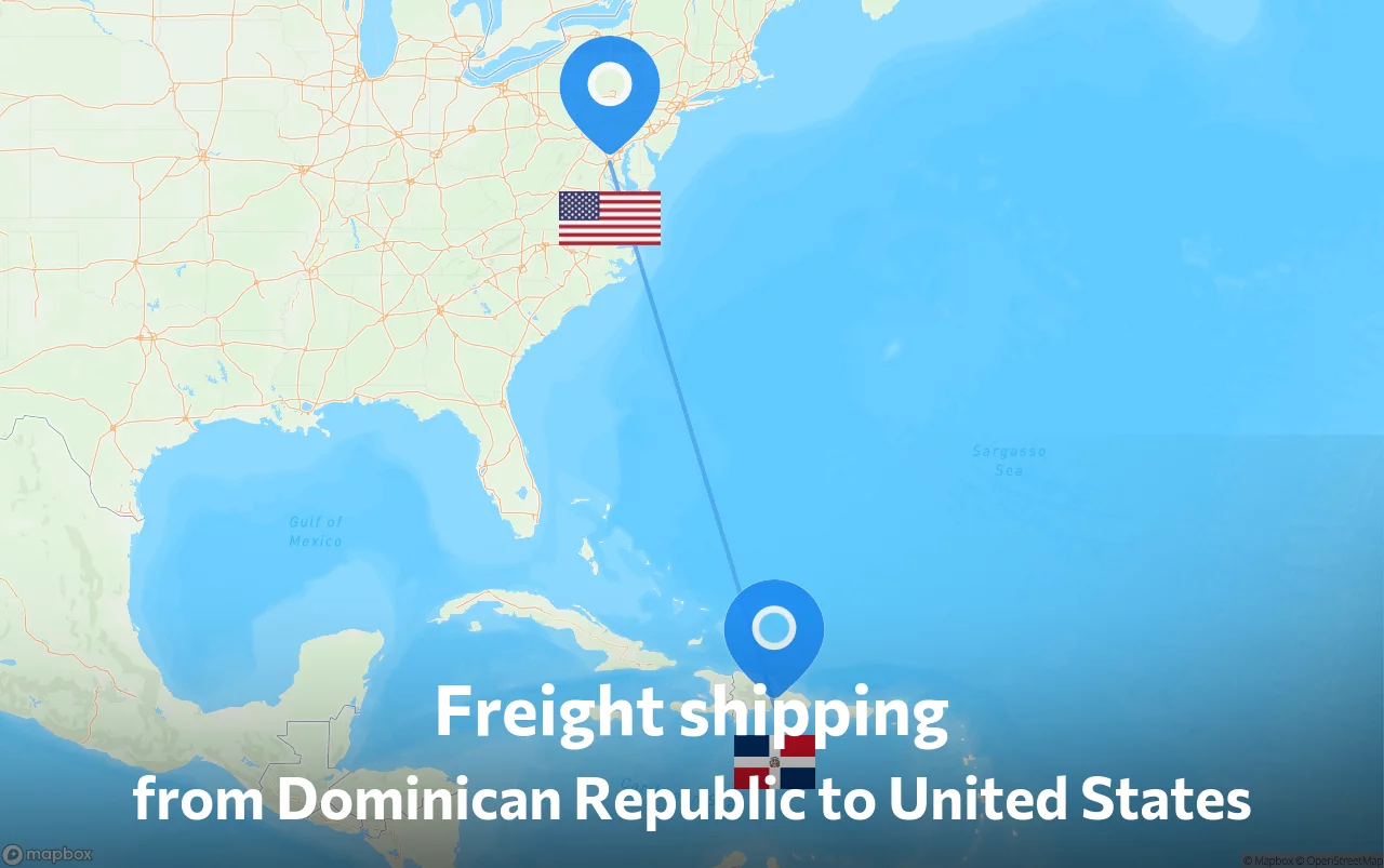 Shipping route from Dominican Republic to United States