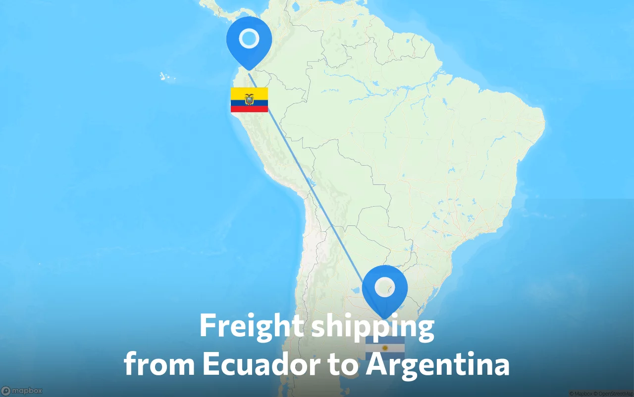 Shipping route from Ecuador to Argentina