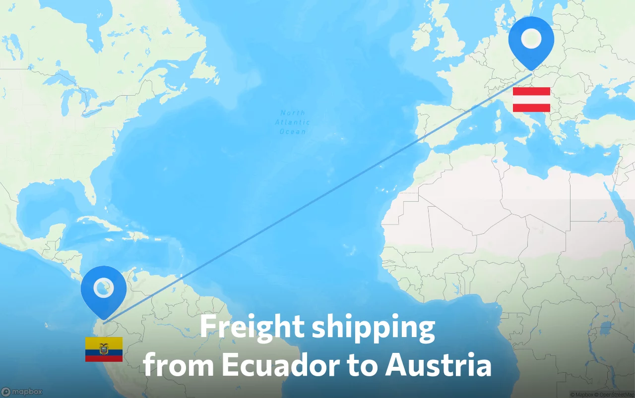 Shipping route from Ecuador to Austria
