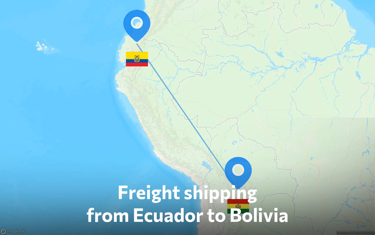 Shipping route from Ecuador to Bolivia