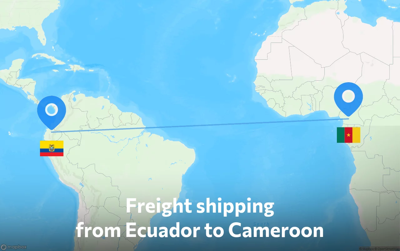 Shipping route from Ecuador to Cameroon