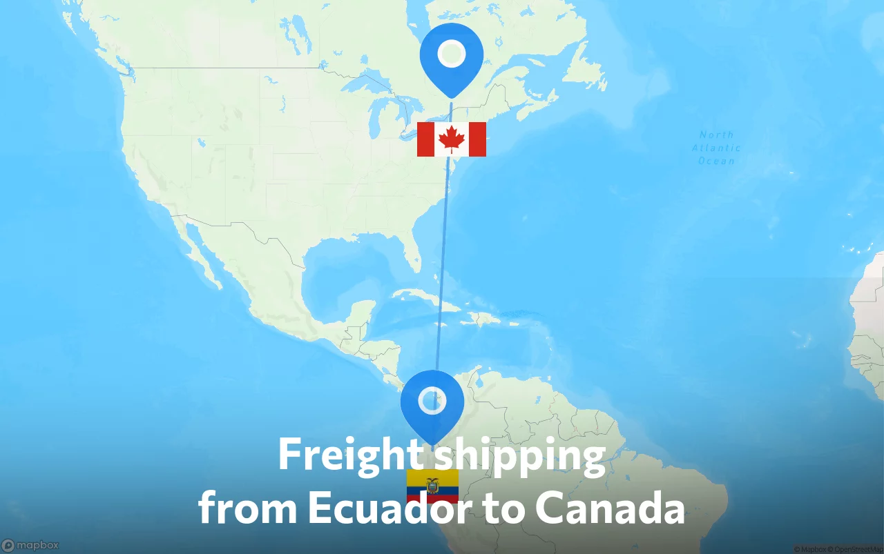 Shipping route from Ecuador to Canada