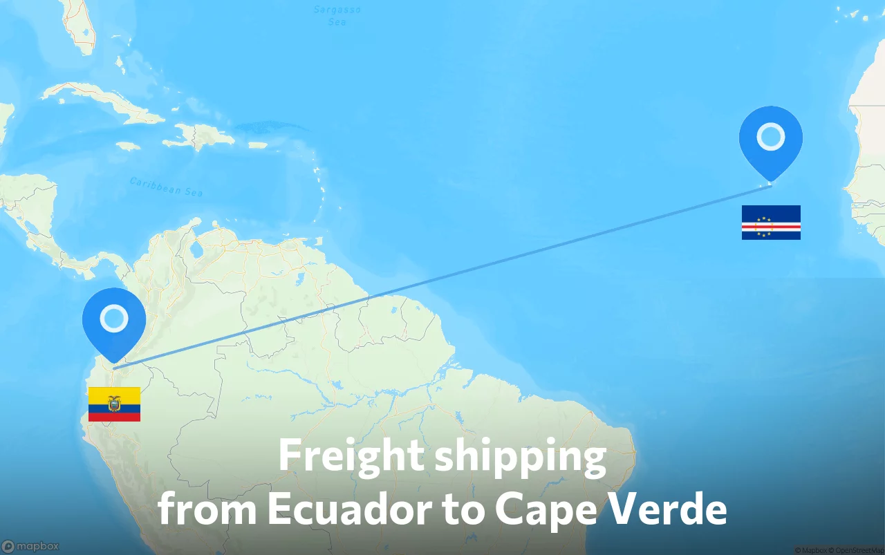 Shipping route from Ecuador to Cape Verde