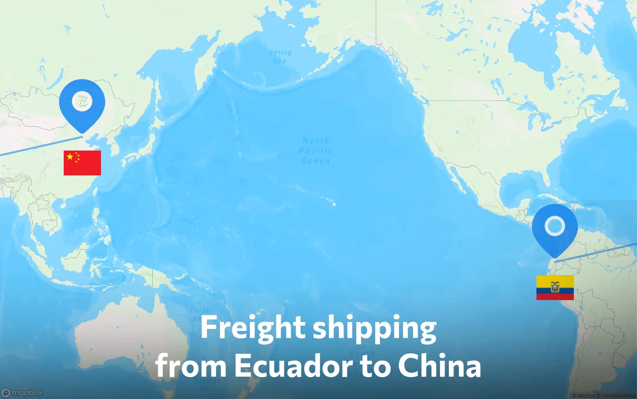 Shipping route from Ecuador to China
