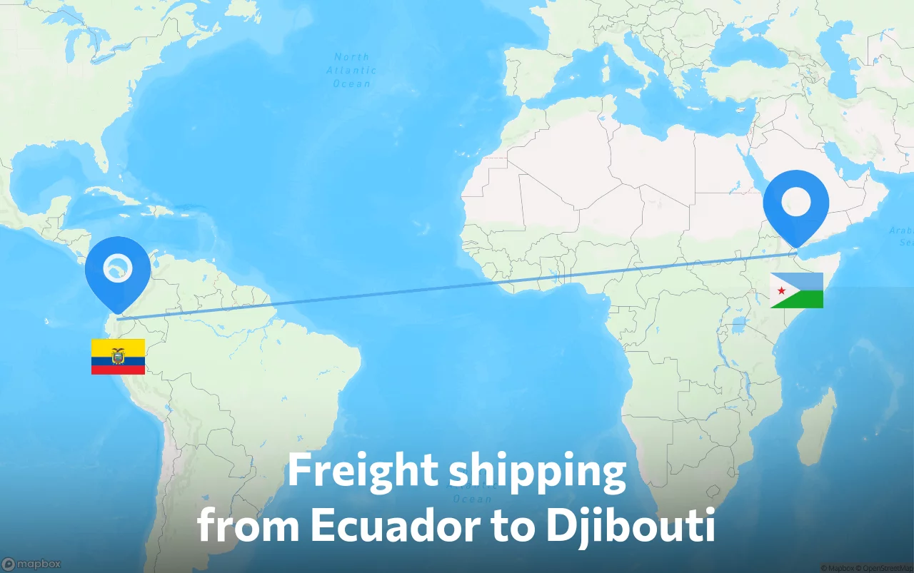 Shipping route from Ecuador to Djibouti