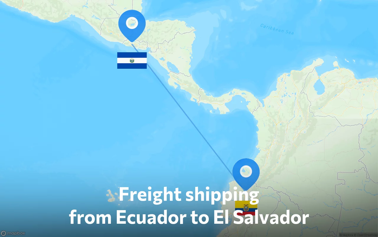 Shipping route from Ecuador to El Salvador