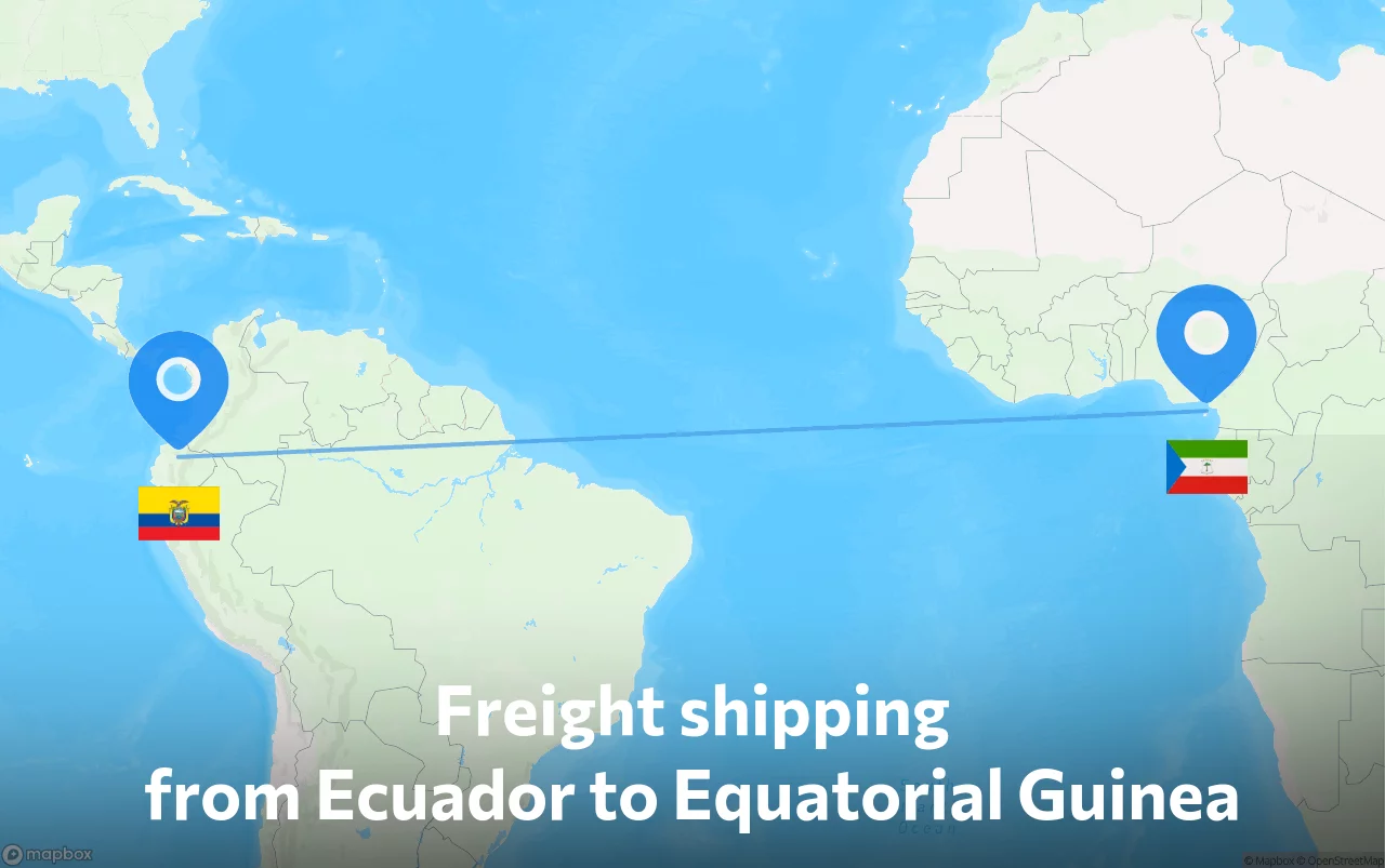 Shipping route from Ecuador to Equatorial Guinea