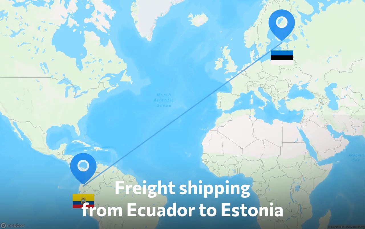 Shipping route from Ecuador to Estonia