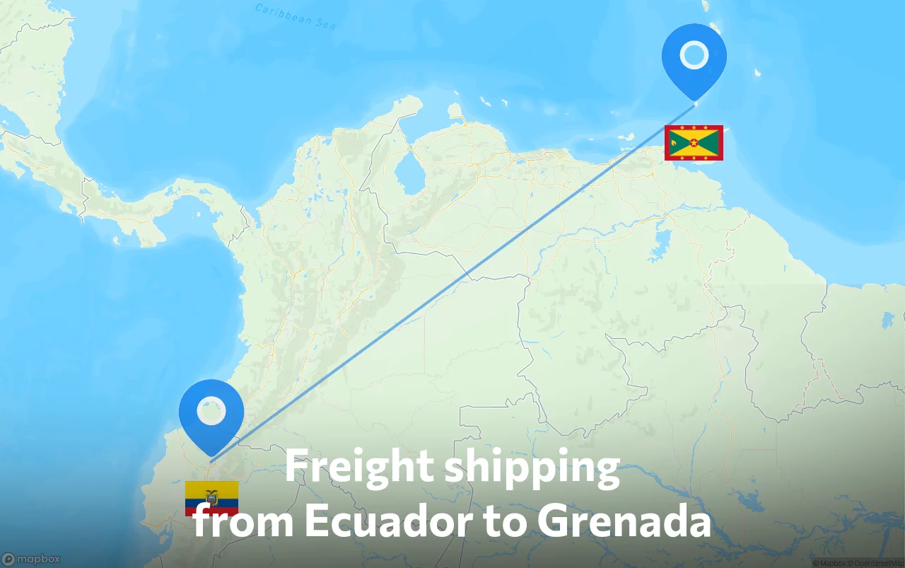 Shipping route from Ecuador to Grenada