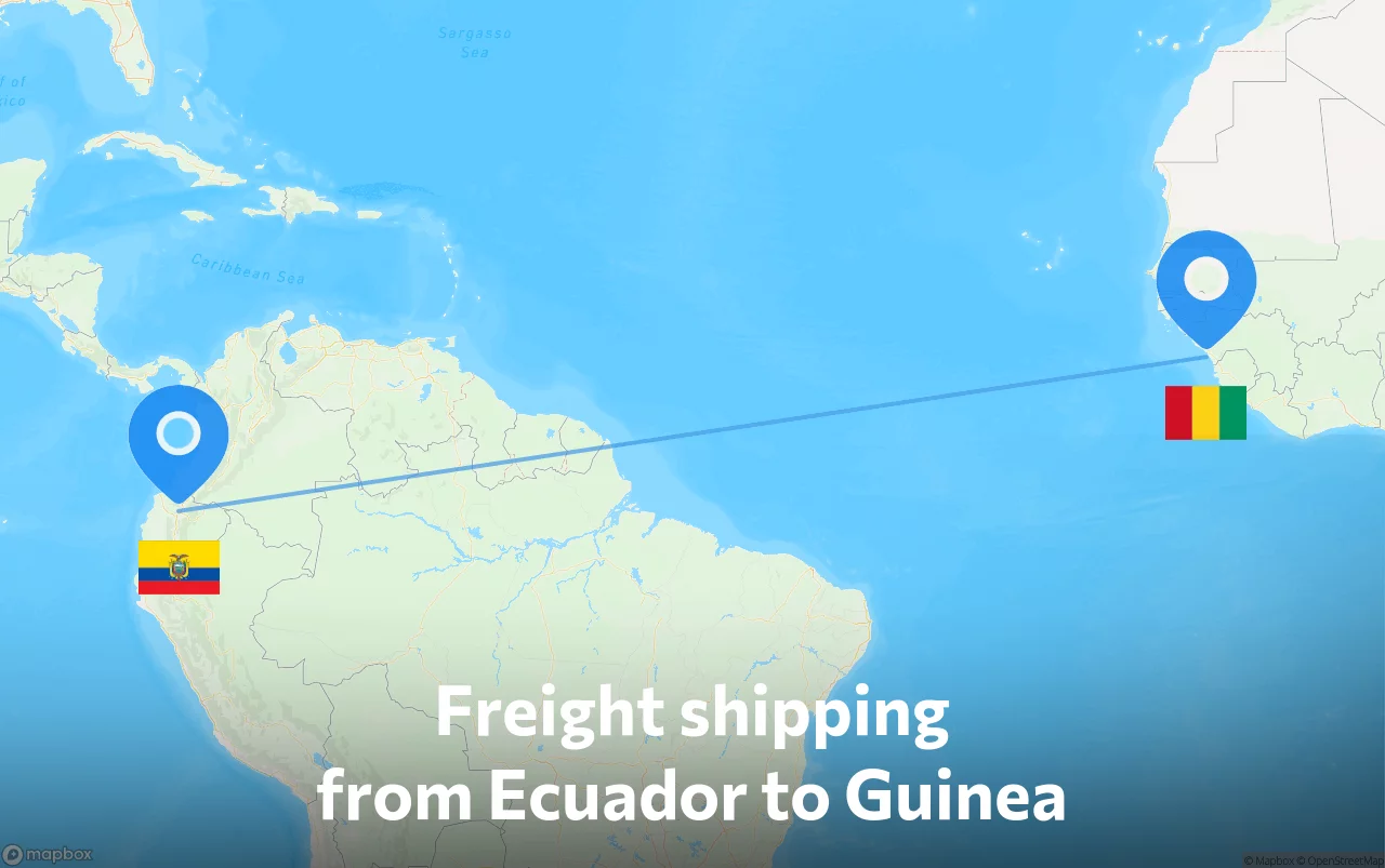 Shipping route from Ecuador to Guinea