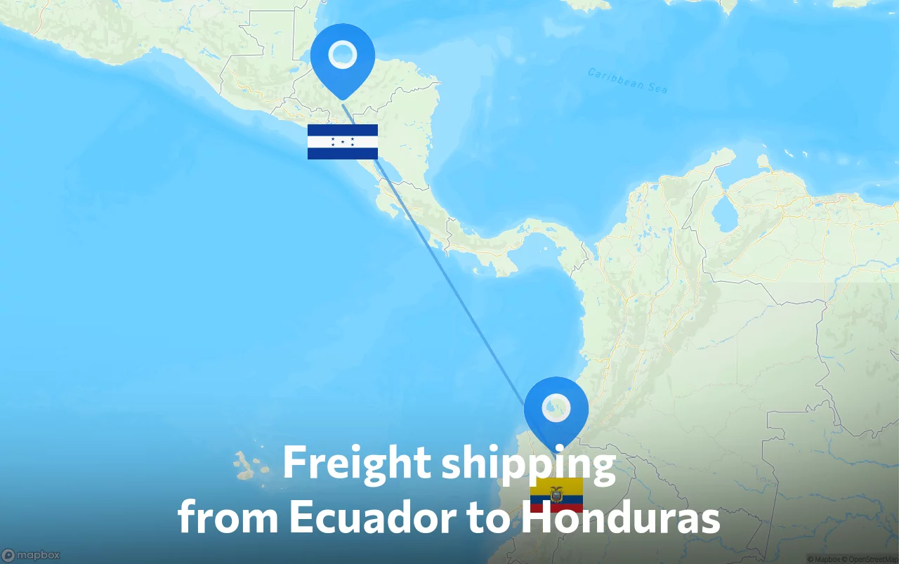 Shipping route from Ecuador to Honduras