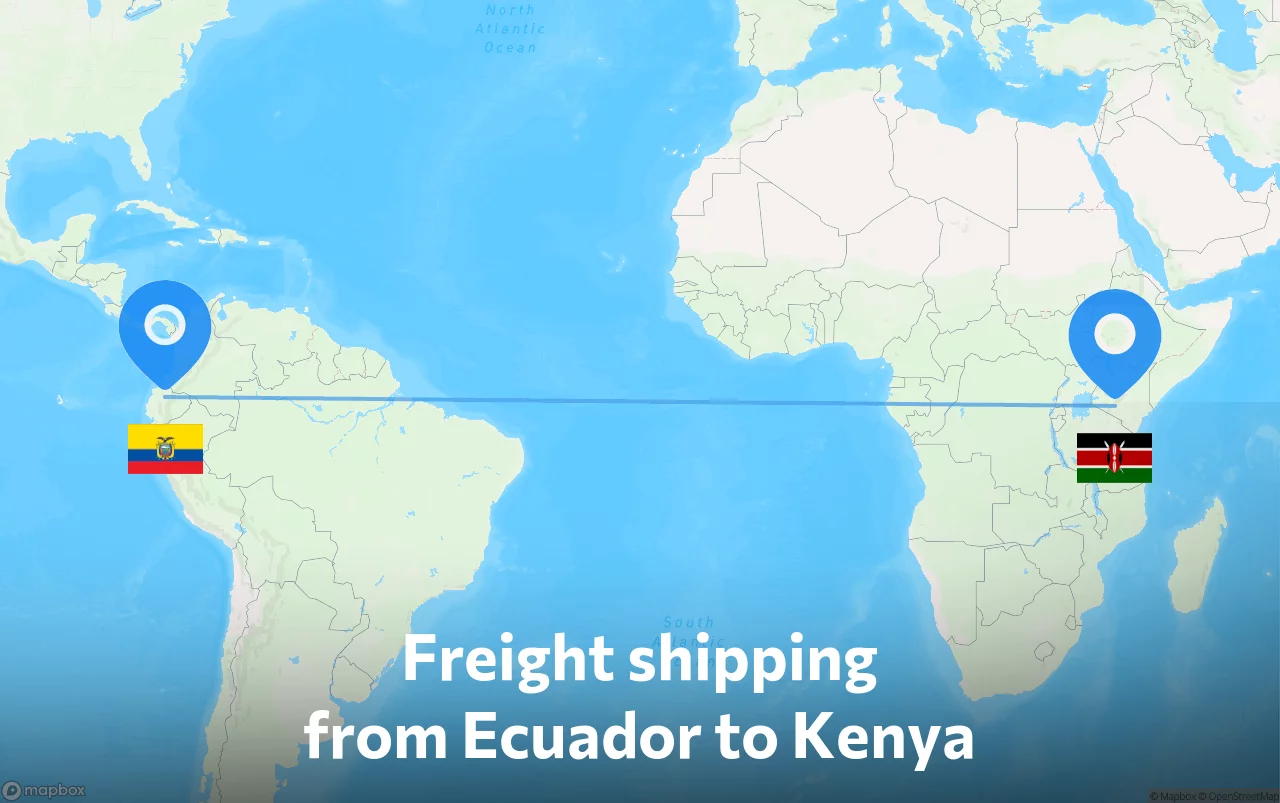 Shipping route from Ecuador to Kenya