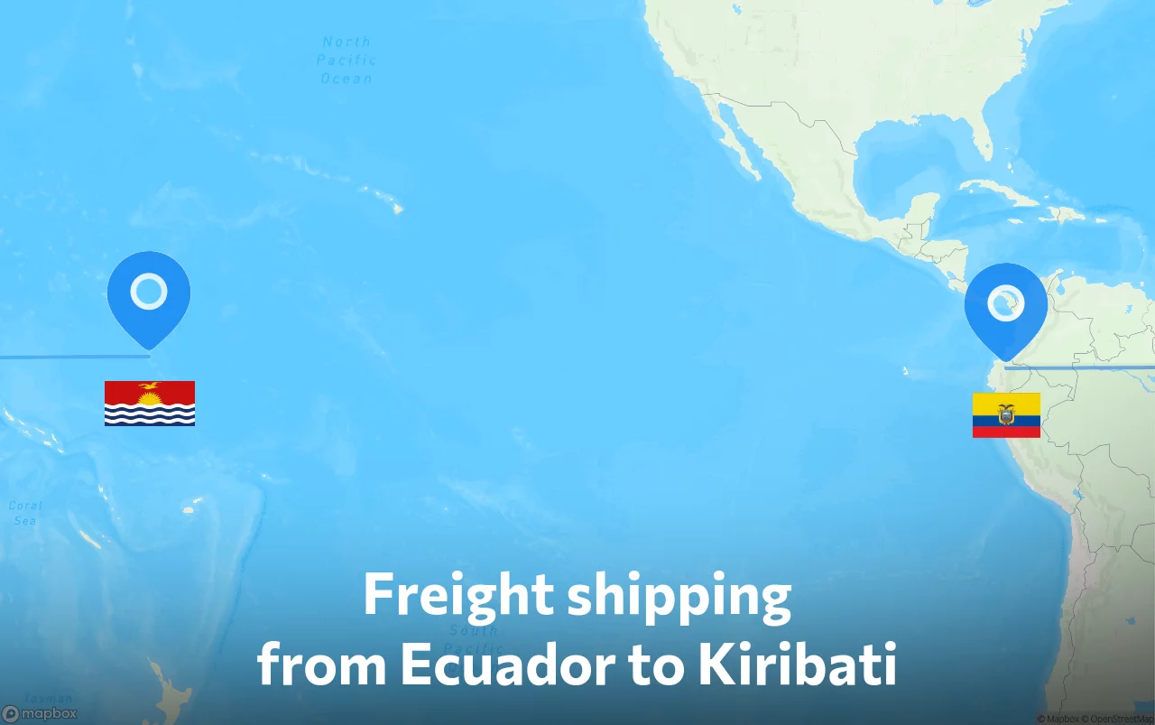 Shipping route from Ecuador to Kiribati